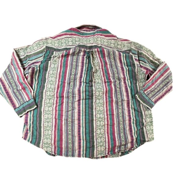 Vintage 90's Backroad Blues Button-Up Shirt 22W Embroidered Grandma Boho western - Picture 6 of 6